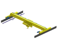 Modelo 3D de pórtico rolante para movimentação de equipamentos