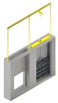 Modelo 3D de comporta hidráulica com sistema de içamento